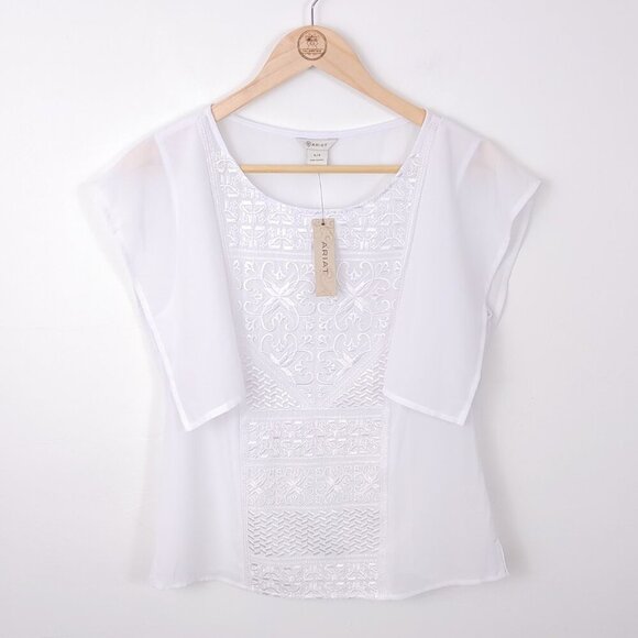 Ariat Flamenco Top in White size S NWT - Picture 1 of 5